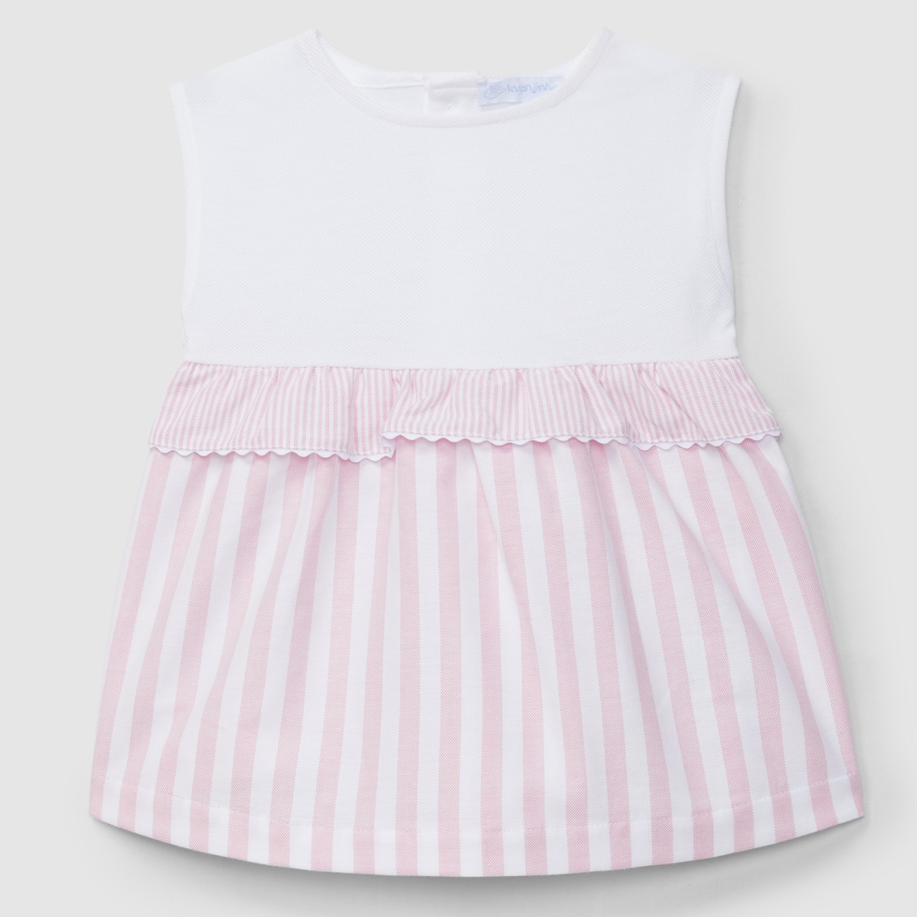 Dress In Pique & Striped Oxford Fabric