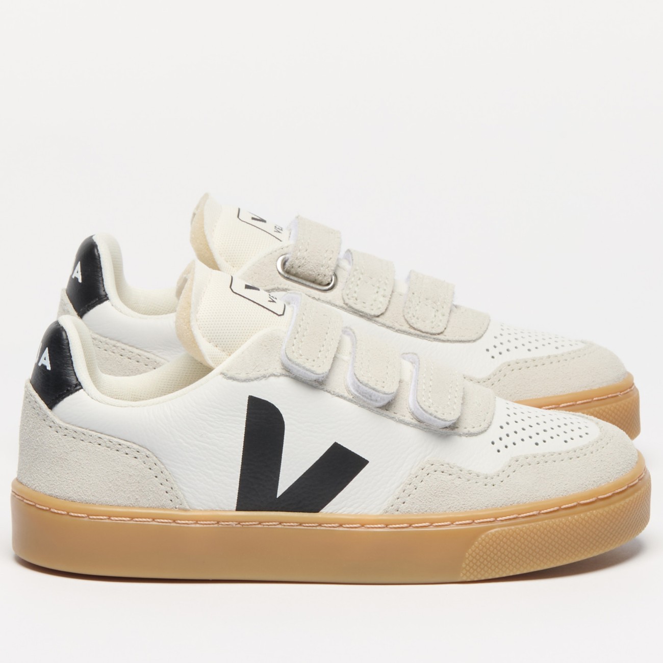 V-90 Leather White Black Natural