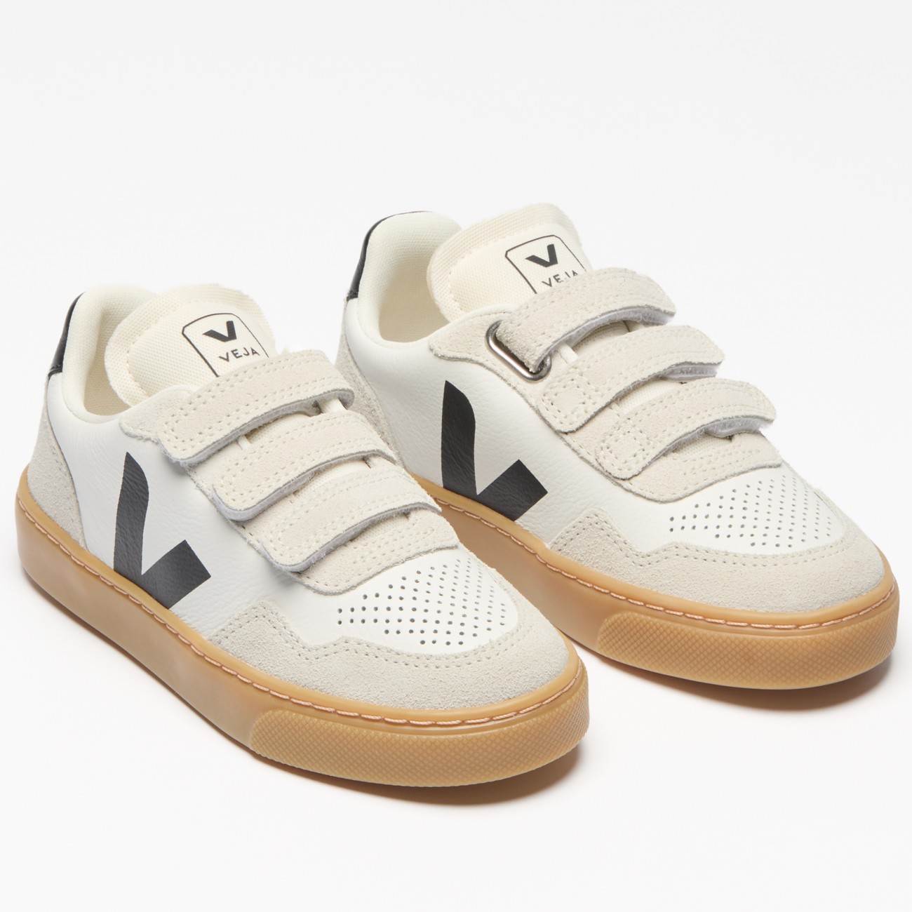 V-90 Leather White Black Natural