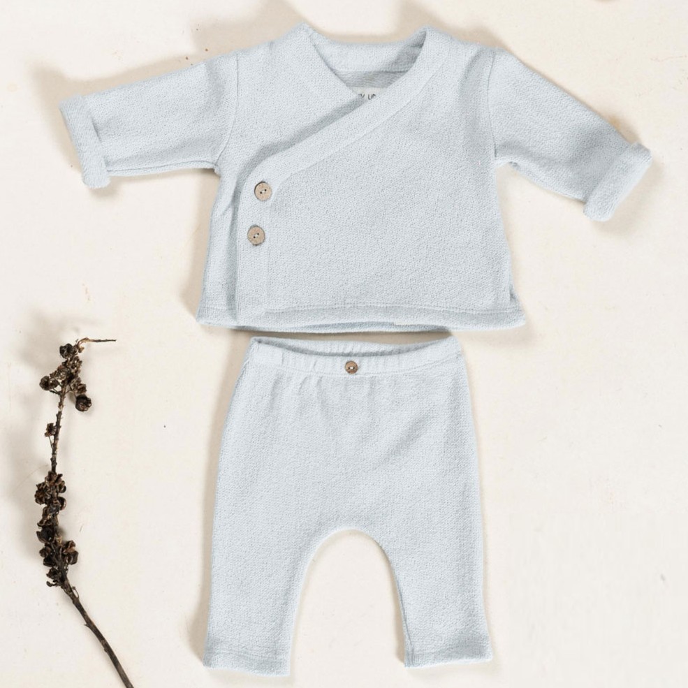 Knitted Sweater & Plain Leggings Blue